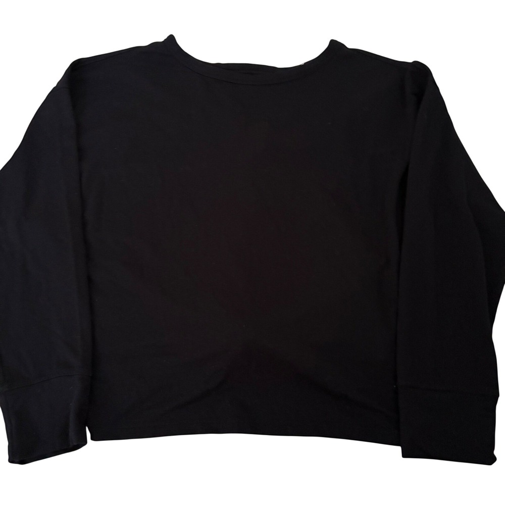 Old Navy Active Black Twist Back Long Sleeve Top Large Cutout Tie Hem Workout